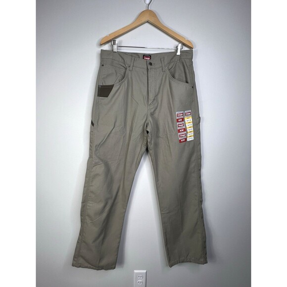 Wrangler Workwear Utility Pant 34x32 Khaki Relaxed Fit Utility Pockets Canvas - Picture 1 of 11